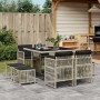 Set comedor de jardín 9 pzas cojines ratán sintético gris claro de , Conjuntos de jardín - Ref: Foro24-3210959, Precio: 379,7...