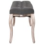 Banco lino y madera maciza gris oscuro 110x38x48 cm en Bancos para recibidores y almacenamiento | Comprar online en Foru.es