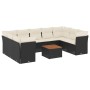 Set de sofás de jardín 10 pzas cojines ratán sintético negro de , Conjuntos de jardín - Ref: Foro24-3256133, Precio: 586,09 €...