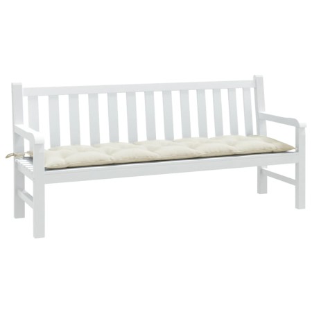 Cojín para banco de jardín tela crema melange 180x50x7 cm de , Cojines para sillas y sofás - Ref: Foro24-4002566, Precio: 41,...