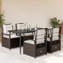Set comedor de jardín 5 piezas y cojines ratán sintético marrón de , Conjuntos de jardín - Ref: Foro24-3262974, Precio: 500,3...