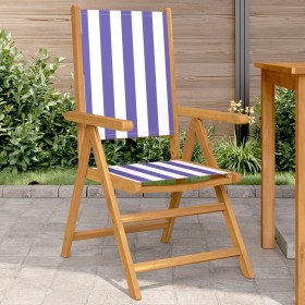Sillas de jardín 2 uds madera maciza acacia y tela azul blanco de , Sillas de jardín - Ref: Foro24-367662, Precio: 153,36 €, ...