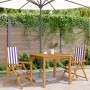 Sillas de jardín 2 uds madera maciza acacia y tela azul blanco de , Sillas de jardín - Ref: Foro24-367662, Precio: 153,36 €, ...