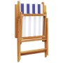 Sillas de jardín 2 uds madera maciza acacia y tela azul blanco de , Sillas de jardín - Ref: Foro24-367662, Precio: 153,36 €, ...