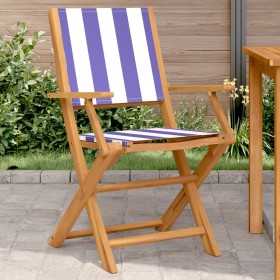 Sillas de jardín 2 uds madera maciza acacia y tela azul blanco de , Sillas de jardín - Ref: Foro24-367674, Precio: 106,71 €, ...