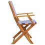 Sillas de jardín 2 uds madera maciza acacia y tela azul blanco de , Sillas de jardín - Ref: Foro24-367674, Precio: 106,71 €, ...
