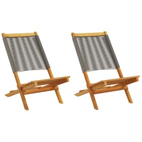 Sillas de jardín 2 uds madera maciza acacia polipropileno gris de , Sillas de jardín - Ref: Foro24-367688, Precio: 125,05 €, ...