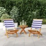 Sillas de jardín 2 uds madera maciza acacia y tela azul blanco de , Sillas de jardín - Ref: Foro24-367695, Precio: 114,54 €, ...