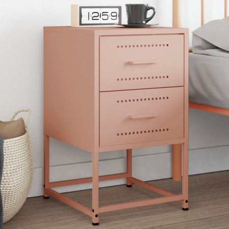 Mesita de noche de acero rosa 36x39x60,5 cm de , Mesitas de noche - Ref: Foro24-846460, Precio: 71,80 €, Descuento: %