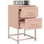 Mesita de noche de acero rosa 36x39x60,5 cm de , Mesitas de noche - Ref: Foro24-846460, Precio: 71,80 €, Descuento: %