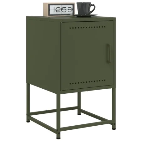 Mesitas de noche 2 unidades acero verde oliva 36x39x60,5 cm de , Mesitas de noche - Ref: Foro24-846455, Precio: 81,45 €, Desc...