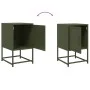 Mesitas de noche 2 unidades acero verde oliva 36x39x60,5 cm de , Mesitas de noche - Ref: Foro24-846455, Precio: 81,45 €, Desc...