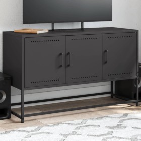 Mueble para TV de acero negro 100,5x39x60,5 cm de , Muebles TV - Ref: Foro24-846476, Precio: 101,63 €, Descuento: %