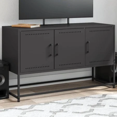 Mueble para TV de acero negro 100,5x39x60,5 cm de , Muebles TV - Ref: Foro24-846476, Precio: 73,00 €, Descuento: %