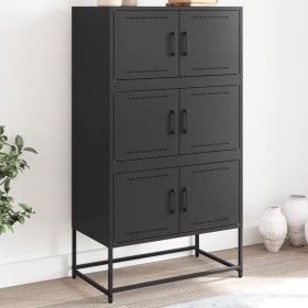 Aparador de acero negro 68,5x38,5x123,5 cm de , Aparadores - Ref: Foro24-846488, Precio: 144,82 €, Descuento: %