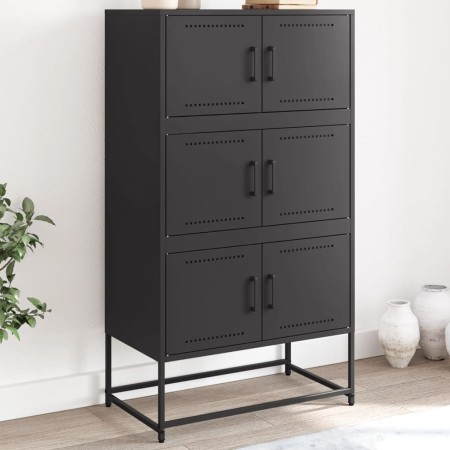 Aparador de acero negro 68,5x38,5x123,5 cm de , Aparadores - Ref: Foro24-846488, Precio: 144,82 €, Descuento: %