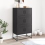 Aparador de acero negro 68,5x38,5x123,5 cm de , Aparadores - Ref: Foro24-846488, Precio: 144,82 €, Descuento: %