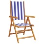Sillas jardín reclinables 8 uds madera maciza tela azul blanco de , Sillas de jardín - Ref: Foro24-3214555, Precio: 581,04 €,...