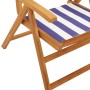 Sillas jardín reclinables 8 uds madera maciza tela azul blanco de , Sillas de jardín - Ref: Foro24-3214555, Precio: 581,04 €,...