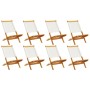 Sillas jardín plegables 8 uds tela madera maciza y tela crema de , Sillas de jardín - Ref: Foro24-3214639, Precio: 453,94 €, ...