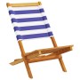 Sillas jardín plegables 6 uds madera maciza tela azul blanco de , Sillas de jardín - Ref: Foro24-3214653, Precio: 319,94 €, D...