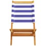 Sillas jardín plegables 6 uds madera maciza tela azul blanco de , Sillas de jardín - Ref: Foro24-3214653, Precio: 319,94 €, D...