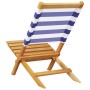 Sillas jardín plegables 6 uds madera maciza tela azul blanco de , Sillas de jardín - Ref: Foro24-3214653, Precio: 319,94 €, D...