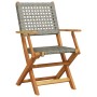 Set de comedor de jardín 5 piezas ratán PE madera maciza gris de , Conjuntos de jardín - Ref: Foro24-3281815, Precio: 374,02 ...