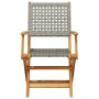 Set de comedor de jardín 5 piezas ratán PE madera maciza gris de , Conjuntos de jardín - Ref: Foro24-3281815, Precio: 374,02 ...