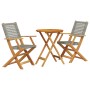 Juego de bistro de 3 piezas ratán PE y madera maciza gris de , Conjuntos de jardín - Ref: Foro24-3281791, Precio: 178,74 €, D...