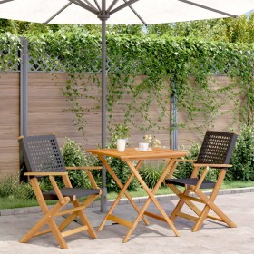 Juego de bistro de 3 piezas ratán PE y madera maciza negro de , Conjuntos de jardín - Ref: Foro24-3281874, Precio: 196,99 €, ...