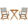 Juego de bistro de 3 piezas ratán PE y madera maciza gris de , Conjuntos de jardín - Ref: Foro24-3281803, Precio: 192,17 €, D...