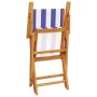Juego de bistro de 3 piezas tela y madera maciza azul y blanco de , Conjuntos de jardín - Ref: Foro24-3281801, Precio: 151,44...