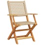Juego de bistro de 3 piezas ratán PE y madera maciza beige de , Conjuntos de jardín - Ref: Foro24-3281876, Precio: 199,60 €, ...