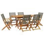 Set de comedor de jardín 7 pzas ratán PE madera acacia gris de , Conjuntos de jardín - Ref: Foro24-3281707, Precio: 545,48 €,...