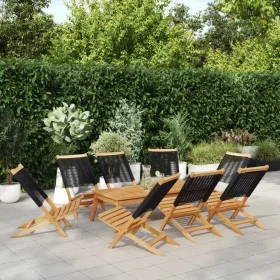 Sillas de jardín reclinables 8 uds madera maciza acacia negro de , Sillas de jardín - Ref: Foro24-3214630, Precio: 416,51 €, ...