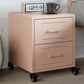 Mesita de noche acero rosa 36x39x43,5 cm by , Nightstands - Ref: Foro24-846628, Price: 54,60 €, Discount: %