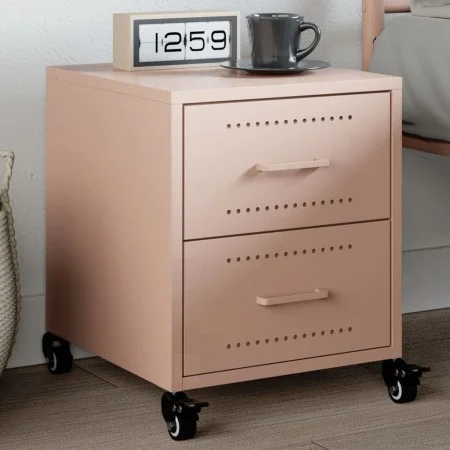 Mesita de noche acero rosa 36x39x43,5 cm de , Mesitas de noche - Ref: Foro24-846628, Precio: 54,60 €, Descuento: %
