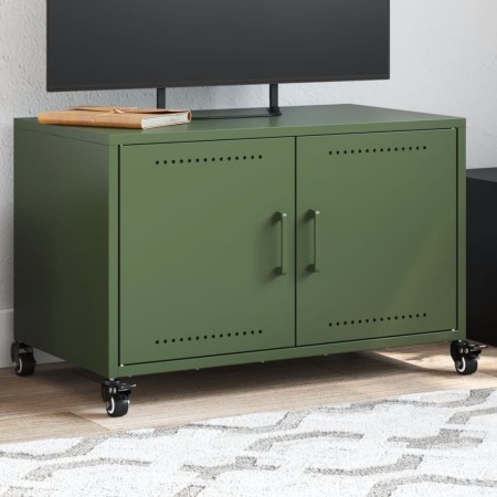 Mueble de TV de acero verde oliva 68x39x43,5 cm de , Muebles TV - Ref: Foro24-846642, Precio: 76,40 €, Descuento: %
