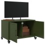 Mueble de TV de acero verde oliva 68x39x43,5 cm de , Muebles TV - Ref: Foro24-846642, Precio: 76,40 €, Descuento: %