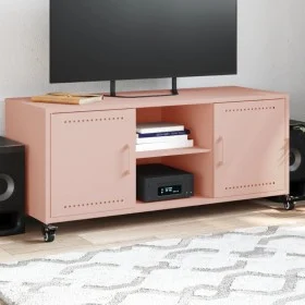 TV-Möbel aus kaltgewalztem Stahl in Rosa, 100,5x39x43,5 cm. von , TV-Möbel - Ref: Foro24-846663, Preis: 92,31 €, Rabatt: %