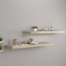 Estantes flotantes de pared 2 uds MDF roble 90x23,5x3,8 cm de vidaXL, Estantes y estanterías - Ref: Foro24-323881, Precio: 47...