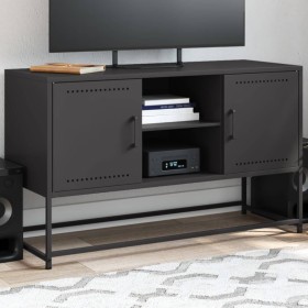 Mueble para TV de acero negro 100,5x39x60,5 cm de , Muebles TV - Ref: Foro24-846512, Precio: 94,21 €, Descuento: %