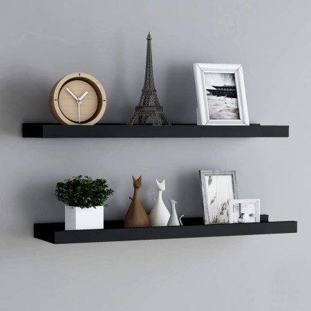 Repisa para marcos de fotos 2 uds MDF negro 80x9x3 cm de vidaXL, Estantes y estanterías - Ref: Foro24-323933, Precio: 24,72 €...