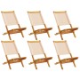 Sillas de jardín plegables 4 uds madera maciza y tela beige de , Sillas de jardín - Ref: Foro24-3214647, Precio: 315,41 €, De...