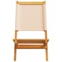 Sillas de jardín plegables 4 uds madera maciza y tela beige de , Sillas de jardín - Ref: Foro24-3214647, Precio: 315,41 €, De...
