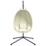Silla colgante huevo con soporte tela y acero beige de , Balancines de jardín - Ref: Foro24-4007401, Precio: 201,42 €, Descue...