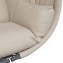Silla colgante huevo con soporte tela y acero beige de , Balancines de jardín - Ref: Foro24-4007401, Precio: 201,42 €, Descue...