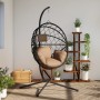 Silla colgante huevo con soporte tela y acero gris taupe de , Balancines de jardín - Ref: Foro24-4007403, Precio: 214,96 €, D...