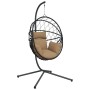 Silla colgante huevo con soporte tela y acero gris taupe de , Balancines de jardín - Ref: Foro24-4007403, Precio: 214,96 €, D...